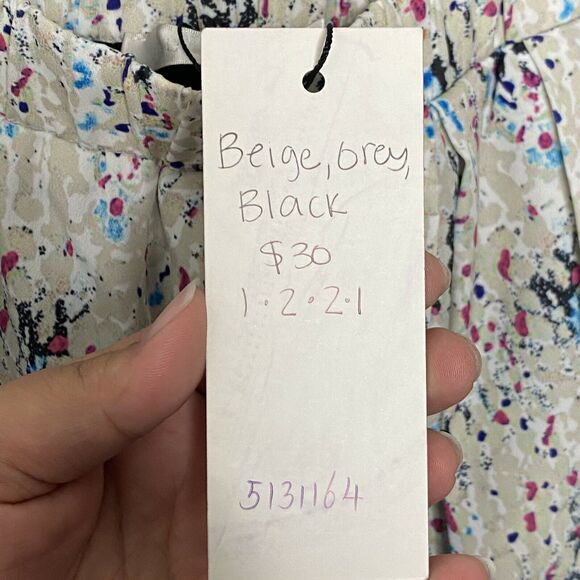 See U Soon Beige Paint Print Tulip Mini Skirt Size 4 - Picture 6 of 7